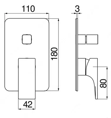 Смеситель скрытого монтажа Nobili Seven на 2 положения Chrome - 2 282 584.3 сум / шт.