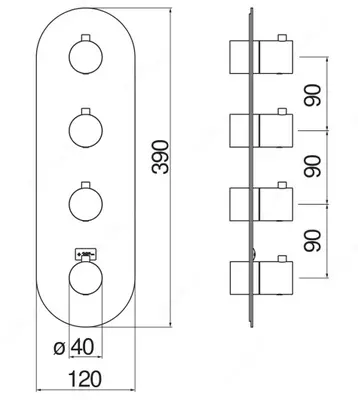 Термостат для ванны - внешняя часть Nobili Live - 19 312 840.4 сум / шт.