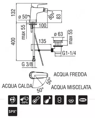 Смеситель для биде Nobili Nobi Chrome - 1 520 257.9 сум / шт.
