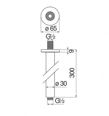 Yuqori dush uchun braket 300 mm Chrome - 2 112 055.5 so'm / dona