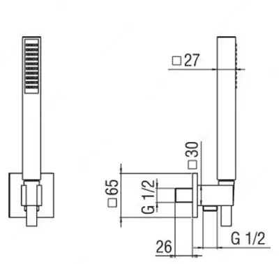 Душевой гарнитур Nobili Одноструйный ручной душ 1500 мм Неподвижный держатель Chrome - 2 030 519 сум / шт.