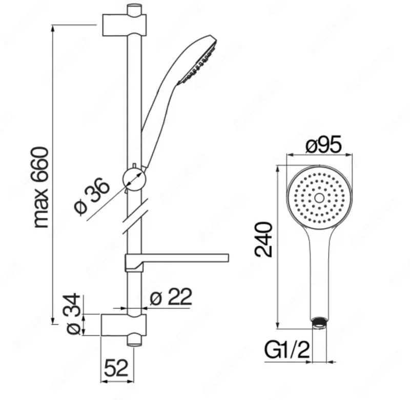 Nobili Chrome 3 rejimli sozlanishi o'rnatilgan dush to'plami - 1 052 285.7 so'm
