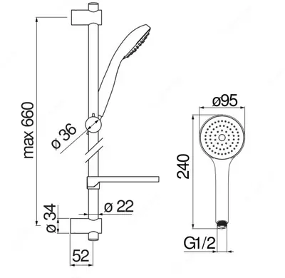 Душевой гарнитур с регулируемым креплением 3 режима Nobili Chrome - 1 052 285.7 сум / шт.