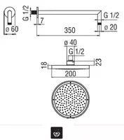 Верхний душ Nobili 200 мм Chrome - 2 112 055.5 сум