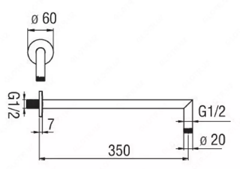 Кронштейн для верхнего душа 350 мм Sky/LIRA/ACQUAVIVA/Blues /LIVE/SAND/ABC - 1 274 682.2 сум