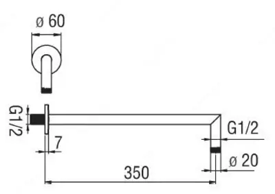 Yuqori dush uchun braket 350 mm - 2 067 516.6 so'm / dona