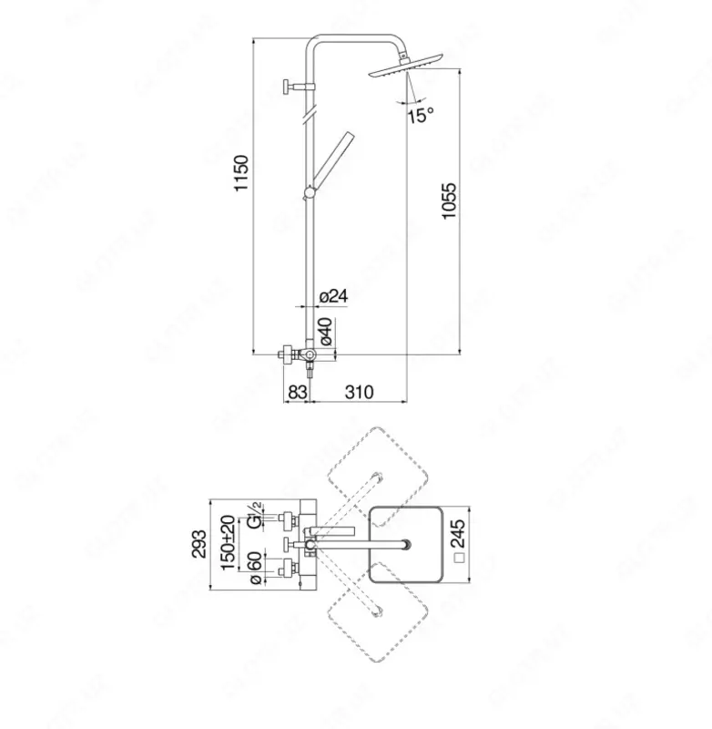 Душевая система с термостатом Nobili Seven Chrome - 10 834 738.5 сум