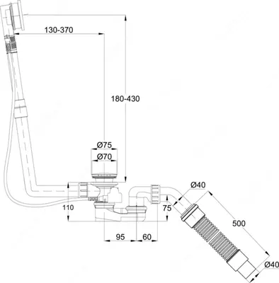 Слив перелив для ванны WASTE AND OVERFLOW FITTING - 2 973 460.8 сум / шт.