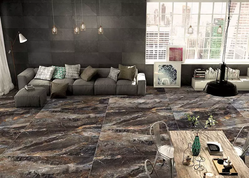 Geloam chinni plitkalar shishasimon plitkalar 60x120 sm Luxor Black (Yuqori porloq) - 239 801.8 so'm