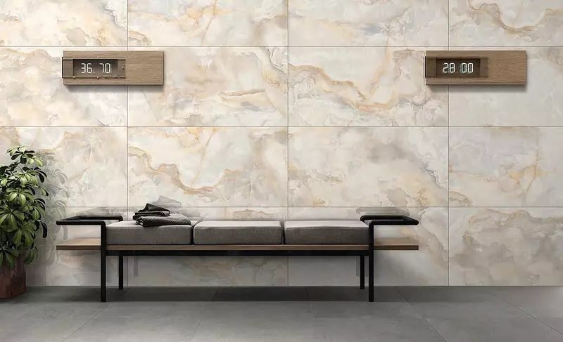 Geolam chinni plitkalar shishasimon plitkalar 60x120 sm Asal Oniks Bej (Ploshed) - 227 301.4 so'm