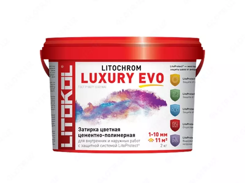  Tsement-polimer grout aralashmasi LITOCHROM LUXURY EVO LLE.370 Osmon kok - 