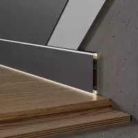 Накладной/скрытый плинтус PROFILINI 80x12x2600 мм с возможностью освещения