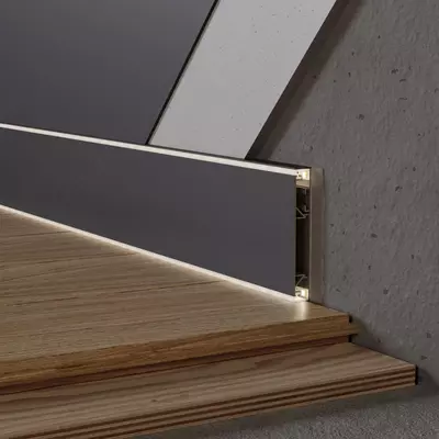 Накладной/скрытый плинтус PROFILINI 80x12x2600 мм с возможностью освещения