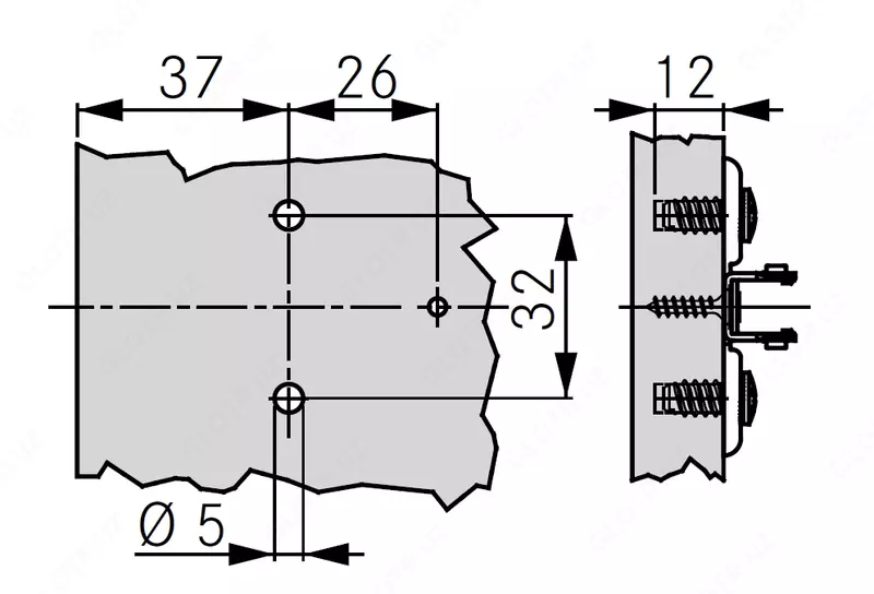  Крестовая и ответная планка для петли ECO TIOMOS 3-точечное крепление - 
