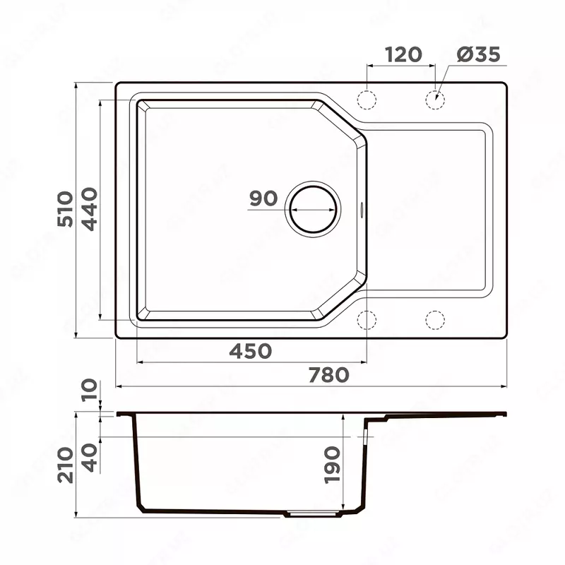 Кухонная мойка OMOIKIRI YONAKA 78 LB PA - 4 147 210.5 сум