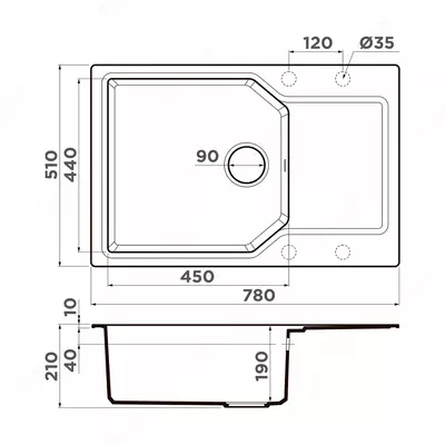 Кухонная мойка OMOIKIRI YONAKA 78 LB PA - 4 127 314.4 сум / шт