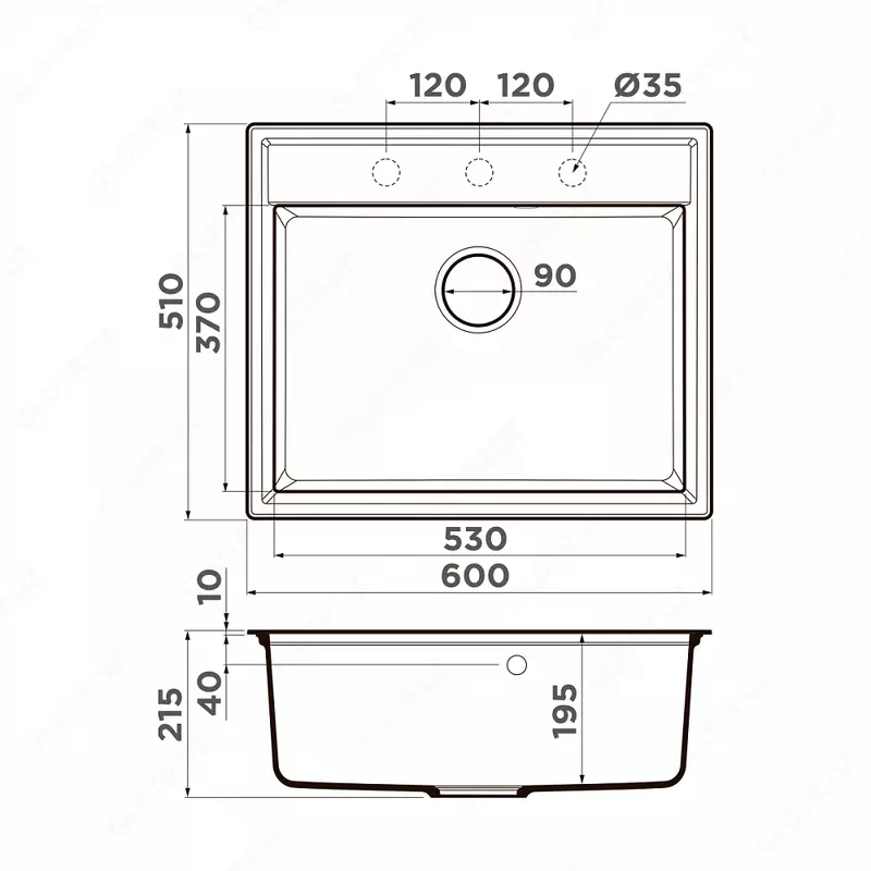 Кухонная мойка OMOIKIRI DAISEN 78-2 BL - 4 736 234.6 сум