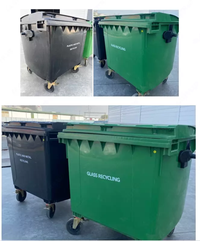 Пластиковый мусорный контейнер 1100 литров