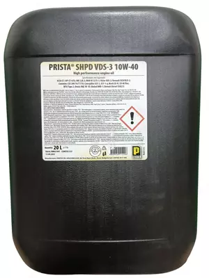 55 000 сум / литр Полусинтетические моторные масла Prista SHPD VDS3 10W40 (20 Л) API CI4/SL