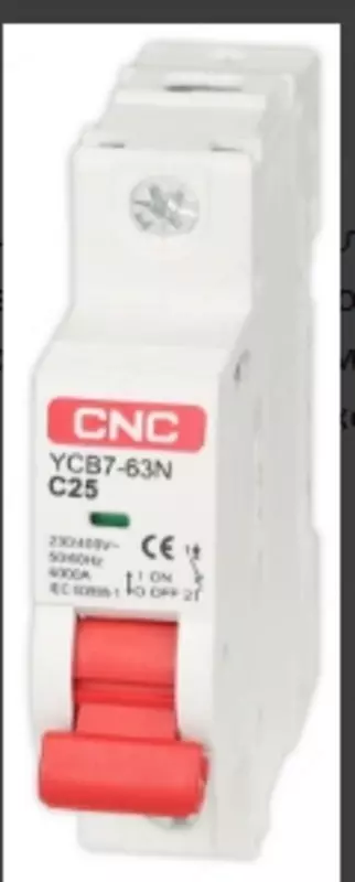 13 426 so'm Автоматический выключатель YCB7-63N 1P C20A 6kA