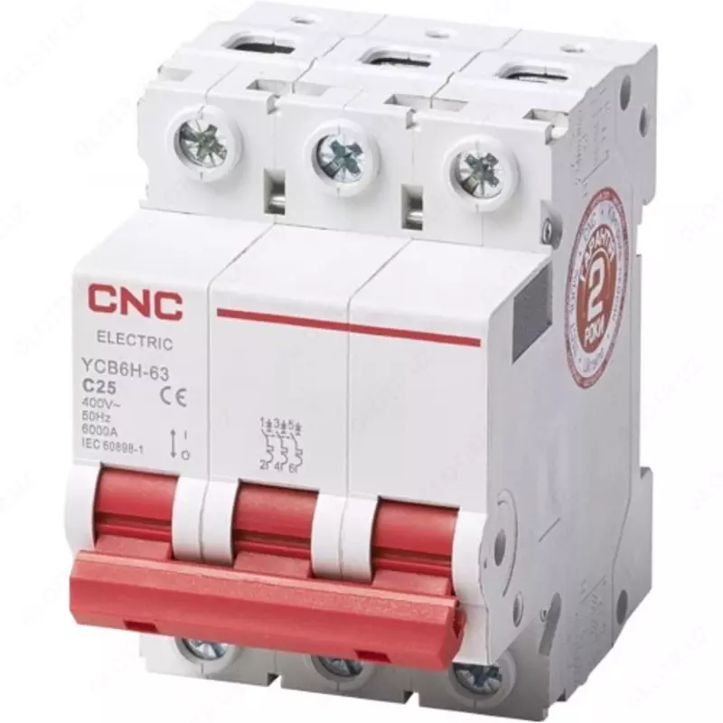 Автоматический выключатель YCB7-63N 3P C25А 6kA