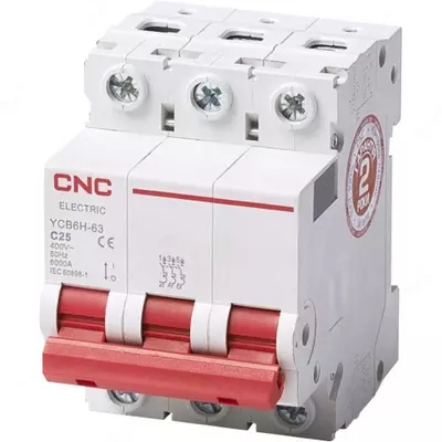 Автоматический выключатель YCB7-63N 3P C32А 6kA