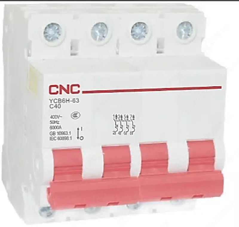 75 072 so'm Автоматический выключатель YCB6-63H 4P C6A