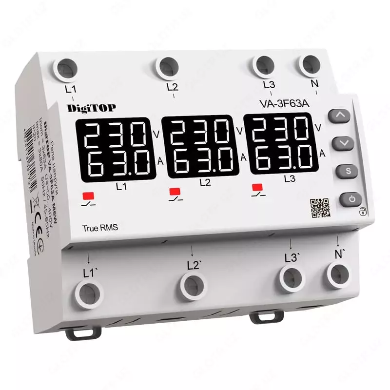 Реле напряжения DigiTOP VA-3F63A M6W