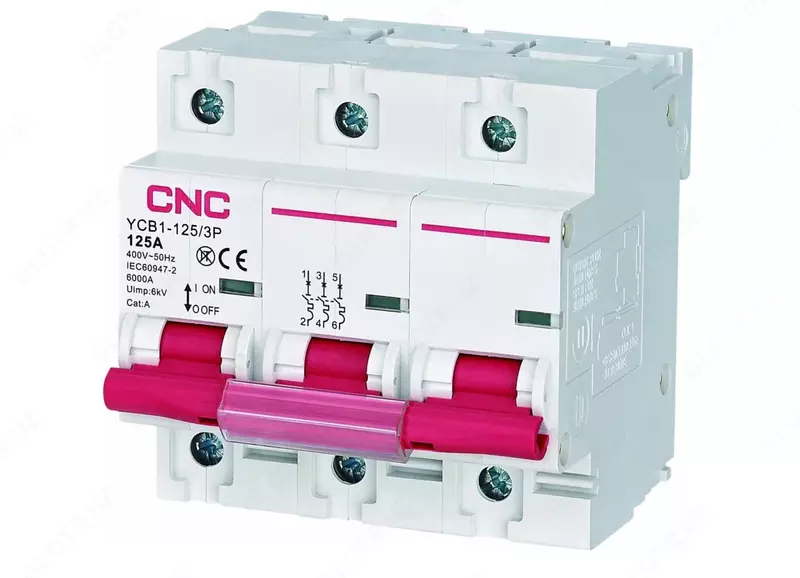 Автоматический выключатель (Байпас) CNC Electric YCB1-125 HS 3P 125A (Арт. - mcb-ycb1-125hs-bpc3-125)