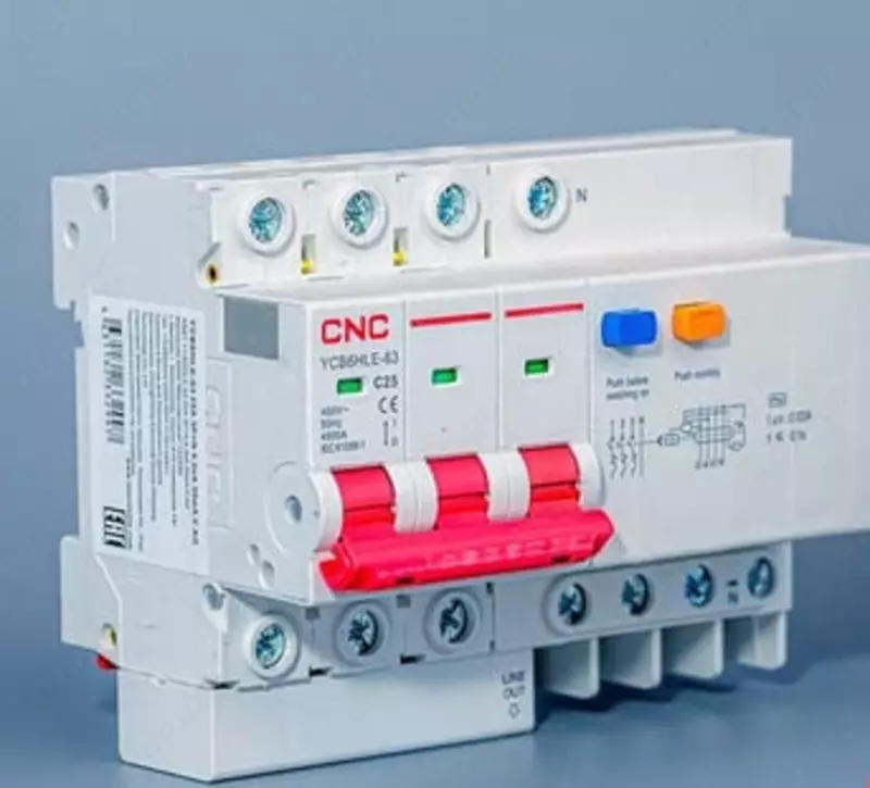   Дифференциальный автоматический выключатель CNC Electric YCB6HLE-63 3P+N C63A (Арт. - dif-ycb6-c3n-63)