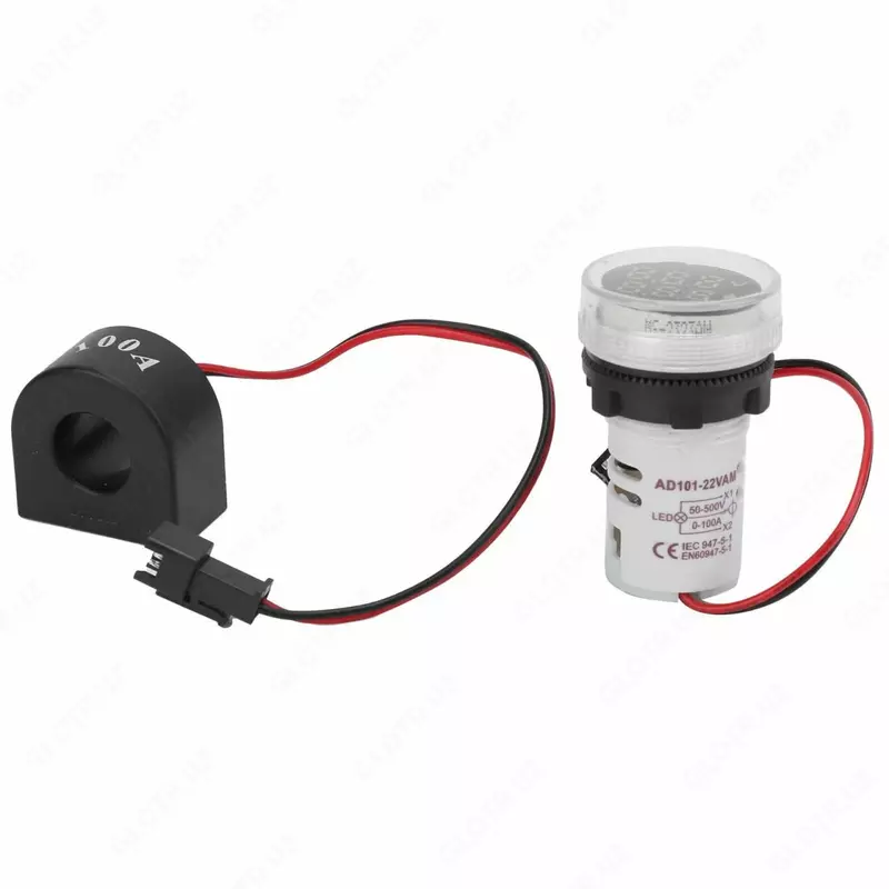 Индикатор значения тока (LED) UPOWER AD101-22AM  белый  d=22 мм