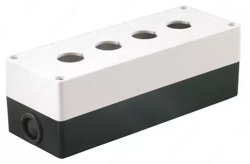  UPOWER tugmachali ustun  oq rangli plastik  5 ta joy  teshik diametri 22 mm Electromaxgroup