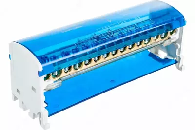 Шина N в корпусе (на DIN-рейку) UPOWER латунь  230/400В  125А  2.5-10 мм2  d 5.3 мм