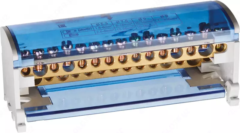  Korpusdagi N-shinasi (DIN relsida) UPOWER jez  230/400V  125A  2.5-10 mm2  d 5.3 mm - 