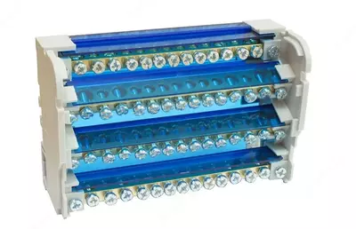   Шина N в корпусе (на DIN-рейку) UPOWER латунь  230/400В  125А  2.5-10 мм2  d 5.3 мм