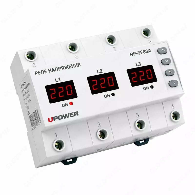 UPOWER NP6-VA kuchlanish rölesi  3 fazali  63A  140/280V