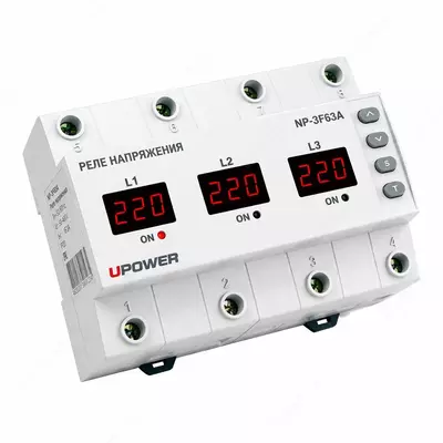 Реле напряжения UPOWER NP6-VA  3 фазы  63А  140/280В