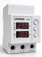 UPOWER YC9VA  1-63A  AC 230V tok boshqaruvi bilan kuchlanish rölesi