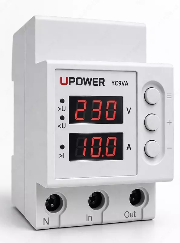 UPOWER YC9VA  1-63A  AC 230V tok boshqaruvi bilan kuchlanish rölesi