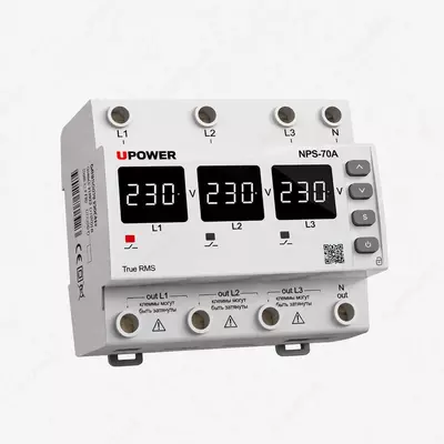  Переключатель фаз (микропроцессорный) UPOWER NP7-PS  80A - 