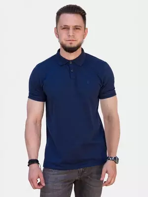 Мужская футболка поло на пуговицах и с воротником