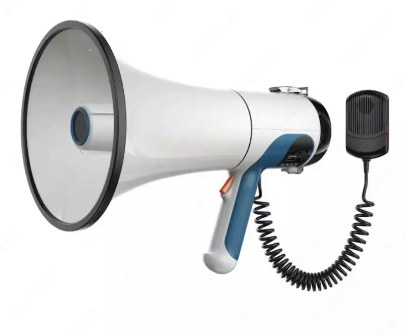 Megafon gromkogovoritel' s zapis'yu golosa i sirenoy / Rupor 100 Vt