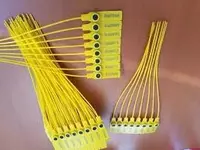 Пломба пластиковая усиленная 27 см — жёлтая  номерная