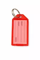 Бирка для ключей пластиковая с кольцом и окошком