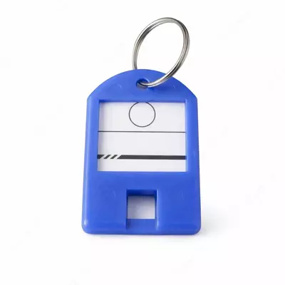 Пластиковые бирки для ключей с кольцом и окошком для подписи