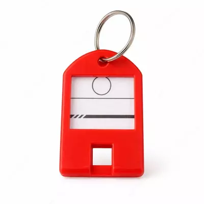  Пластиковые бирки для ключей с кольцом и окошком для подписи - 