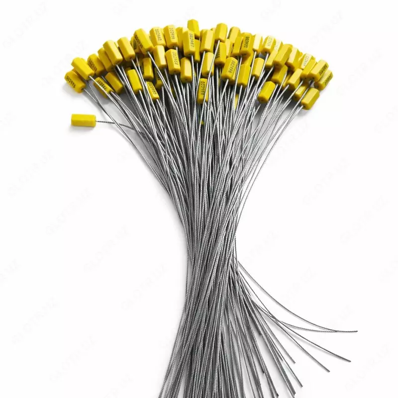 Тросовая пломба 40 см номерная | металлическая пломба с тросом | пломбы для контейнеров складов сейфов оптом 100 шт