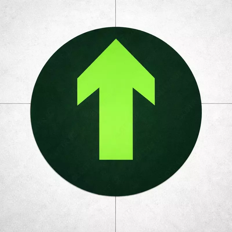 Pol uchun yo‘nalish ko‘rsatkich strelka to‘g‘ri | evakuatsiya belgisi EXIT CHIQISH | fosforli pol stiker | yo‘nalish ko‘rsatkichi oldinga