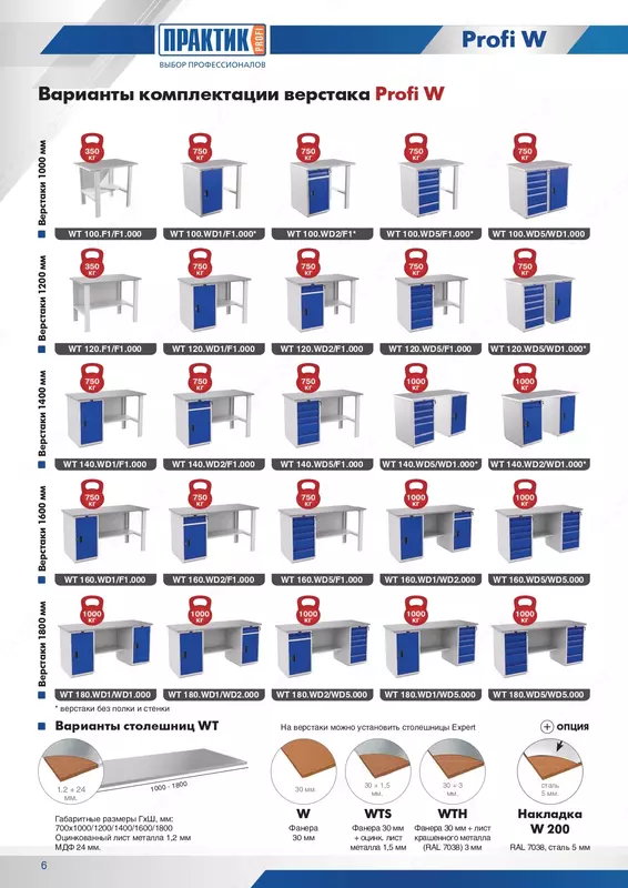 Верстак слесарный металлический Profi W (№203) - 5 150 000 сум