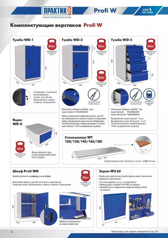 Верстак слесарный металлический Profi W (№203) Только в розницу